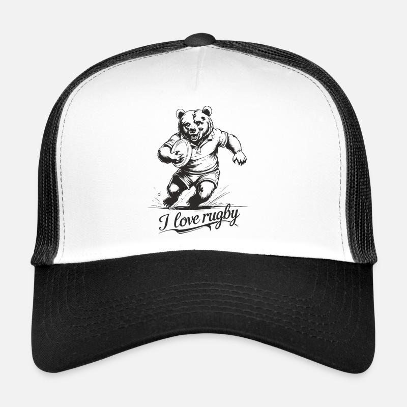 rugby - Casquette trucker  - blanc/noir