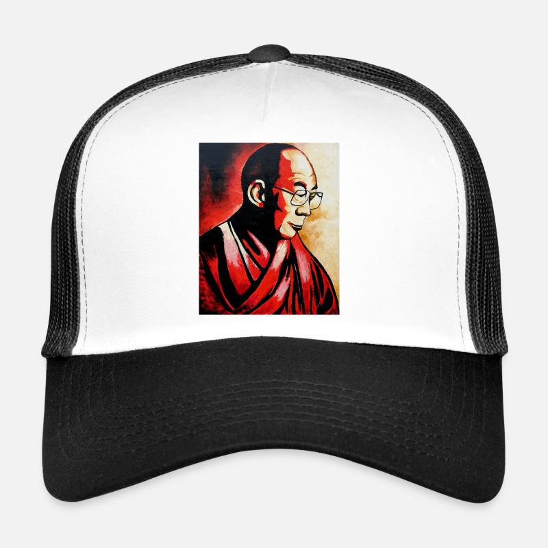 Dalai Lama - Trucker Cap - Weiß/Schwarz