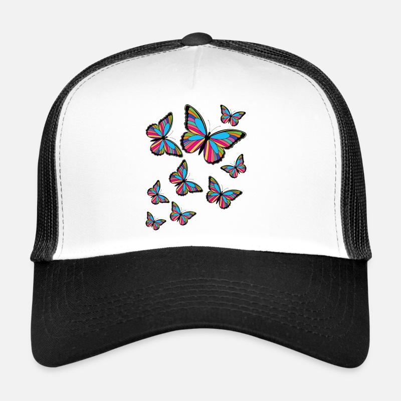 Bunte Schmetterlinge. - Trucker Cap - Weiß/Schwarz