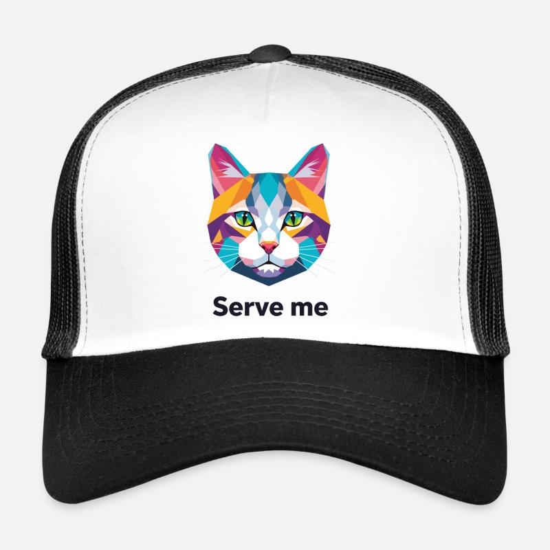 Illustration de chat géométrique coloré Casquette trucker 