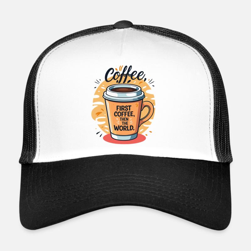 Motivierende Kaffeetasse mit Spruch Trucker Cap