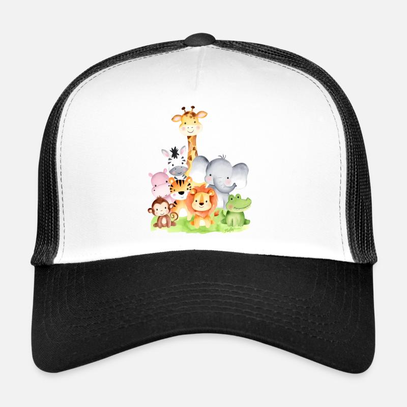 Animaux d'Afrique mignons – 🦁 🐵 🐊 à l'aquarelle Casquette trucker 