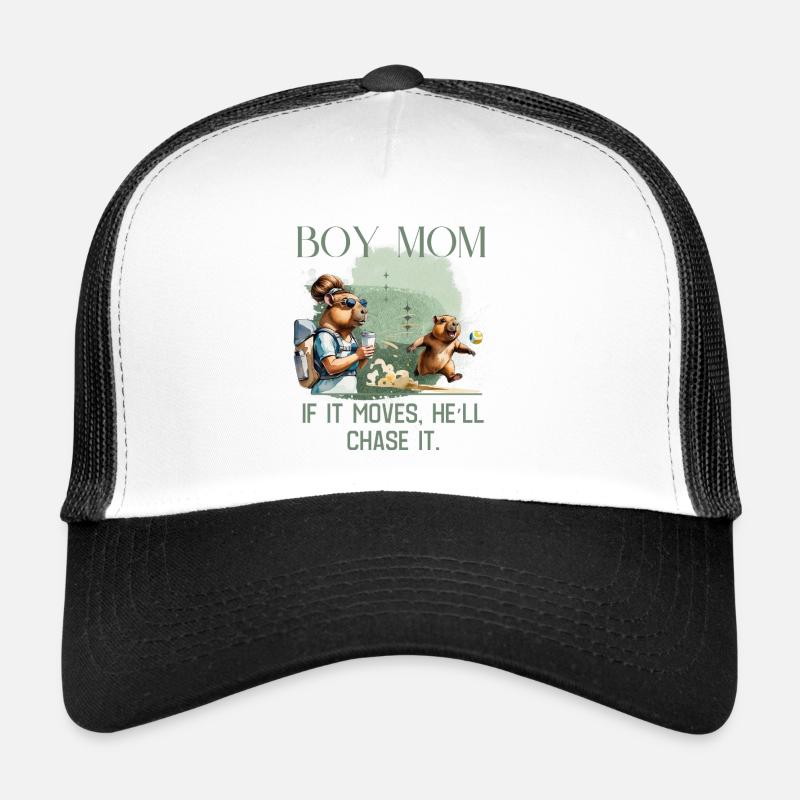 Boy Mom – If It Moves, He’ll Chase It Trucker Cap