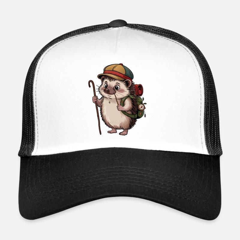 Hedgehog with backpack on the move Trucker Cap