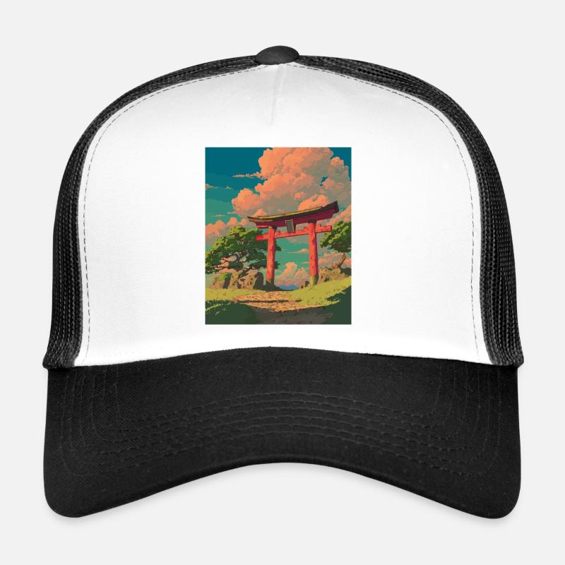 Serene Japan Torii Gateway Scene Trucker Cap