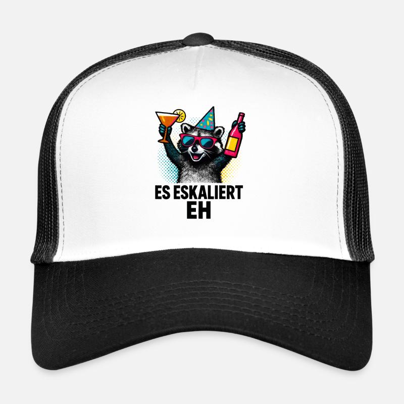 Waschbär Party Spruch Es Eskaliert Eh Lustig Trucker Cap