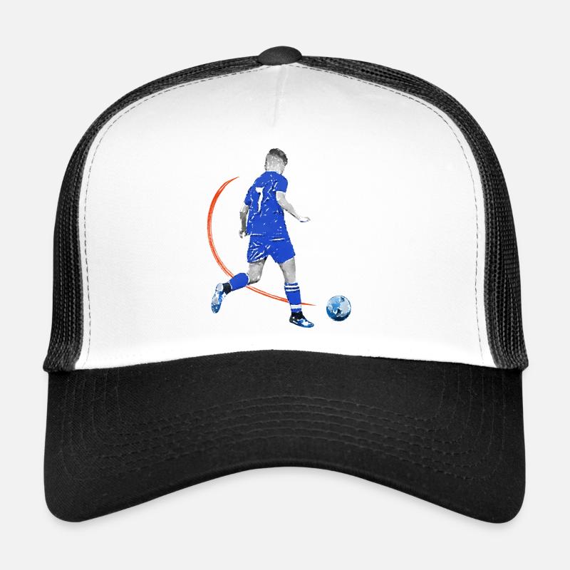 Fussballspieler mit Ball - Trucker Cap - Weiß/Schwarz
