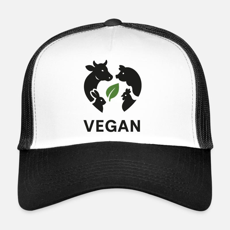 Vegan - Trucker Cap - Weiß/Schwarz