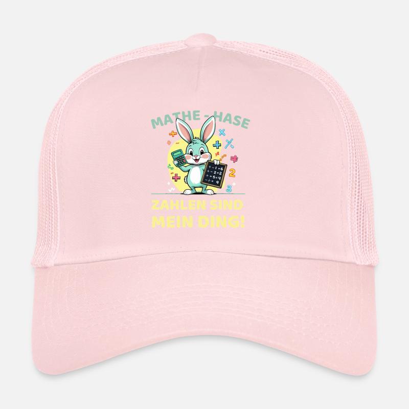 Math bunny with calculator and blackboard Trucker Cap