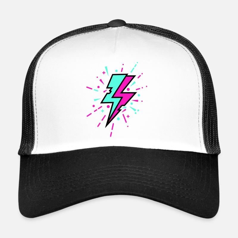 Retro Lightning Bolt Colorful Style - Trucker Cap - white/black