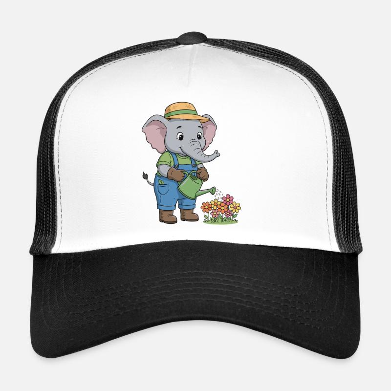 Skurriles Elefanten-Gartendesign Trucker Cap