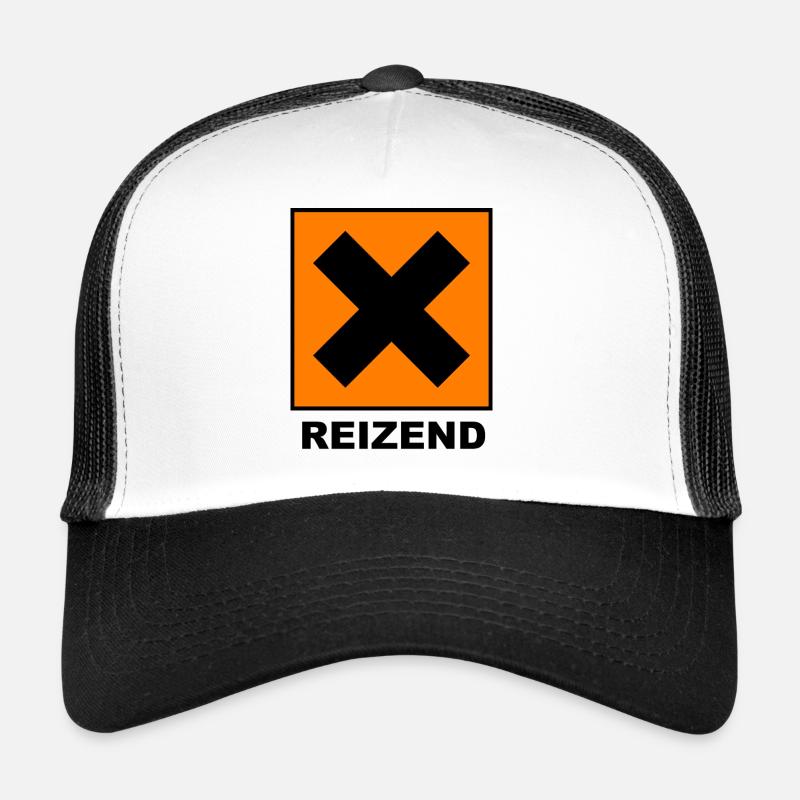 Reizend | Design mit schwarzem X - Trucker Cap - Weiß/Schwarz