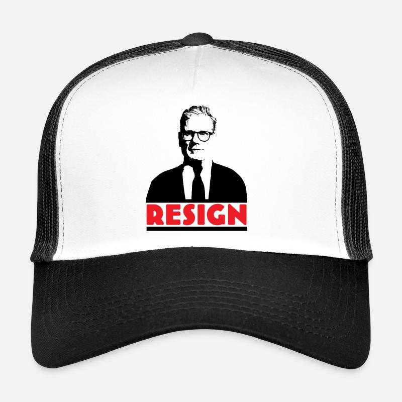 Kier Starmer resign Graphic - Trucker Cap - white/black