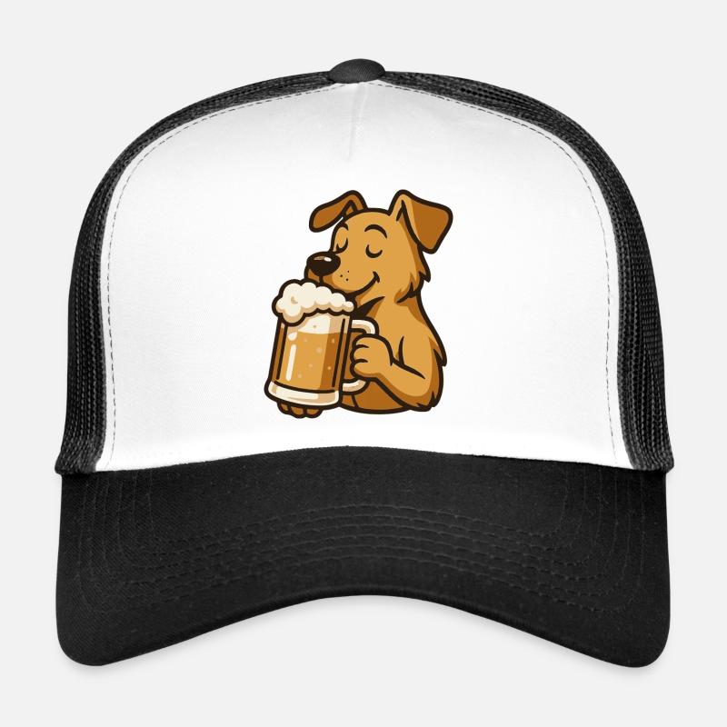 Hund mit Bier Mug Cartoon Design Trucker Cap