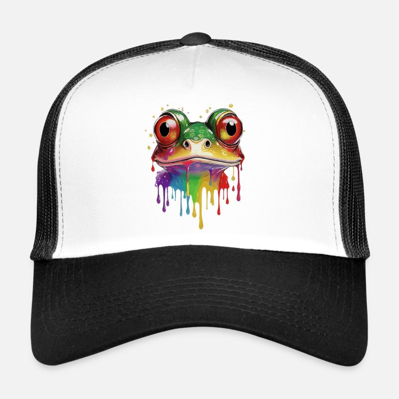 éclaboussure de couleur grenouille portrait Casquette trucker 