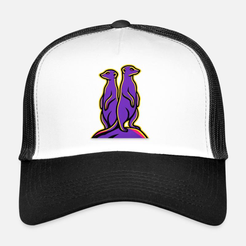 Deux suricates sur une colline Casquette trucker 