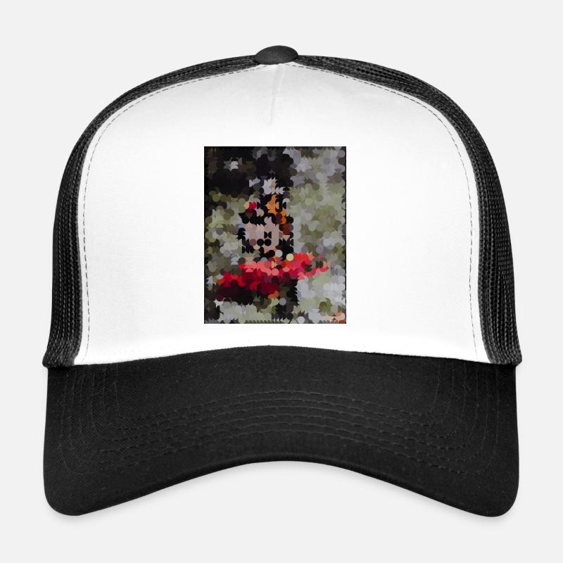 Mosaïque de papillons pointillés - Casquette trucker - blanc/noir