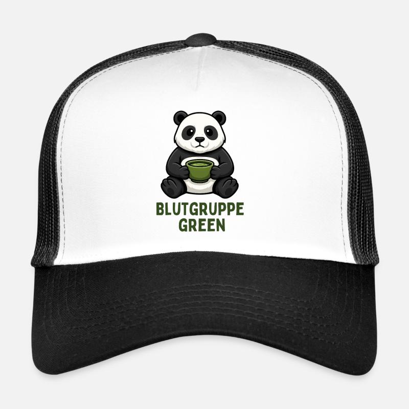 Blood Type Green Panda Tea Design Trucker Cap