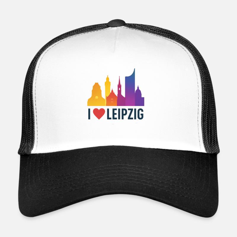 Leipzig Skyline Heart Love Trucker Cap