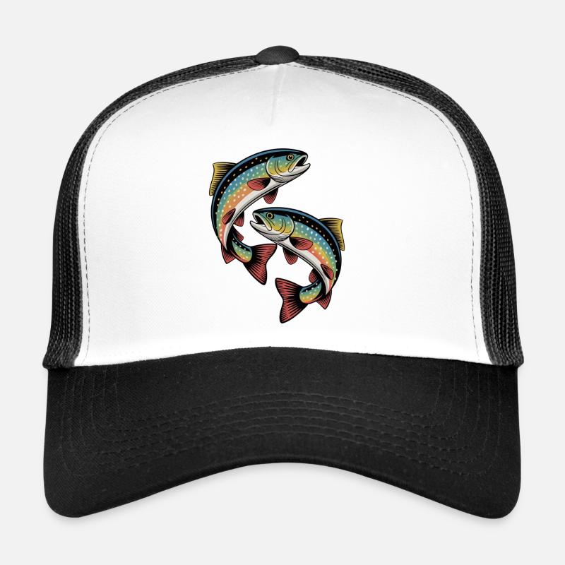 Two jumping trout Trucker Cap