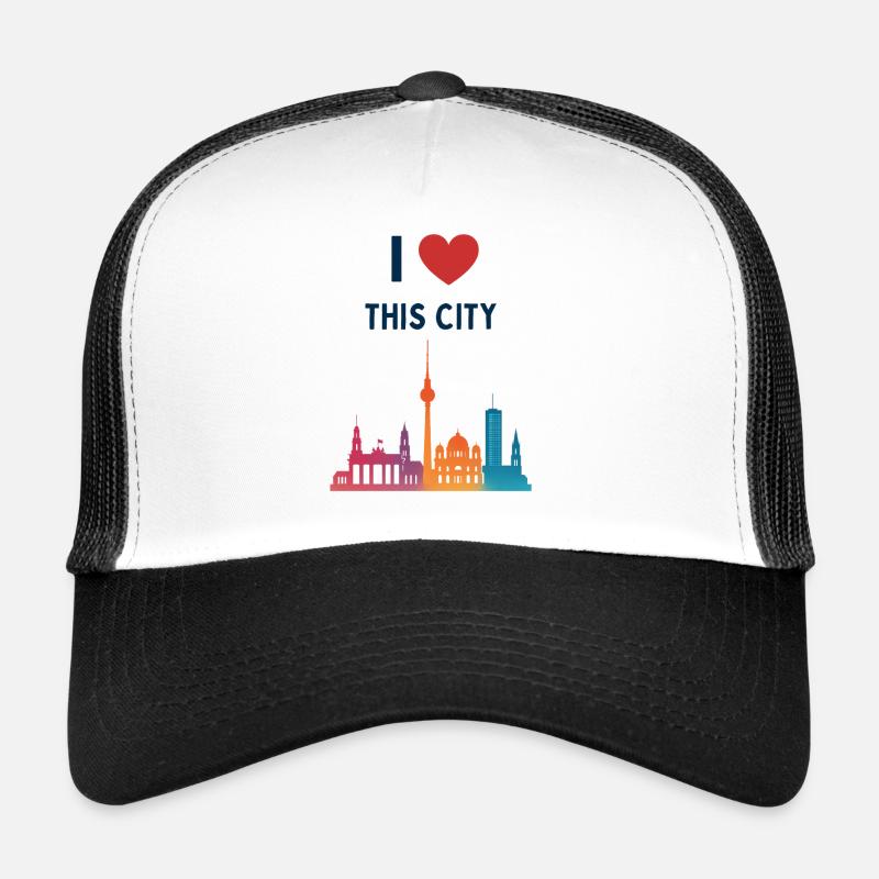 J’adore cette ville – une silhouette colorée Casquette trucker 