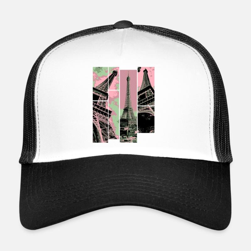 Paris Eiffelturm Skyline Frankreich Stadt Collage Trucker Cap