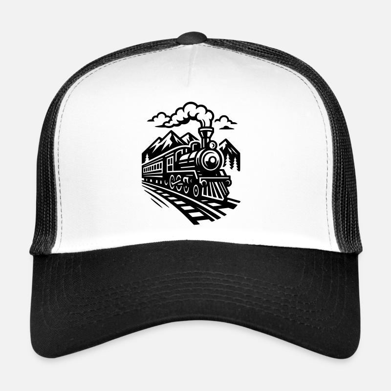 Lokomotive  - Trucker Cap - Weiß/Schwarz