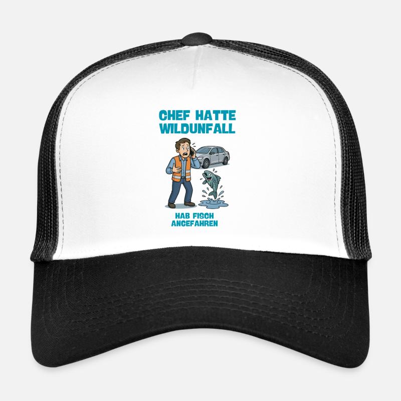 Chef Hatte Wildunfall Fisch Illustration  Trucker Cap