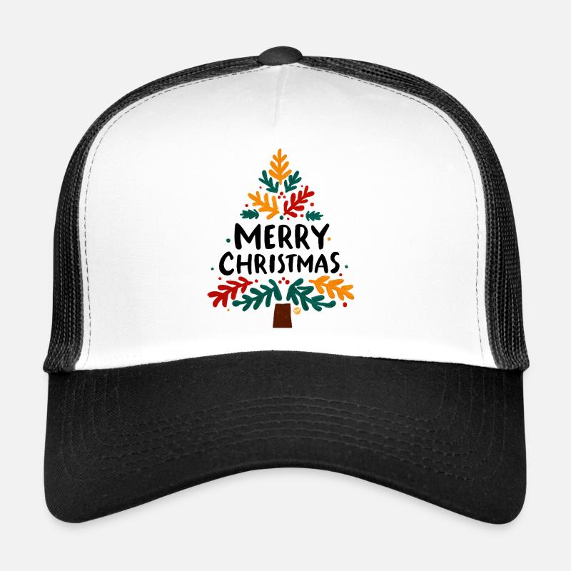 Bunter Blatt-Weihnachtsbaum Trucker Cap