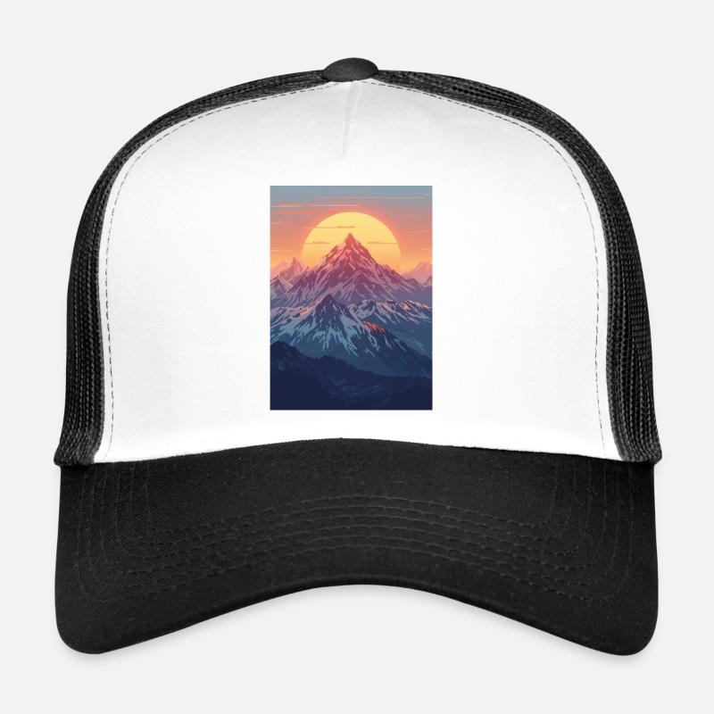 Mountains in the Pastel Sun - Trucker Cap - white/black