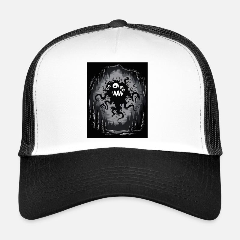 Dark Cave Monster Tentacle Graphic Trucker Cap
