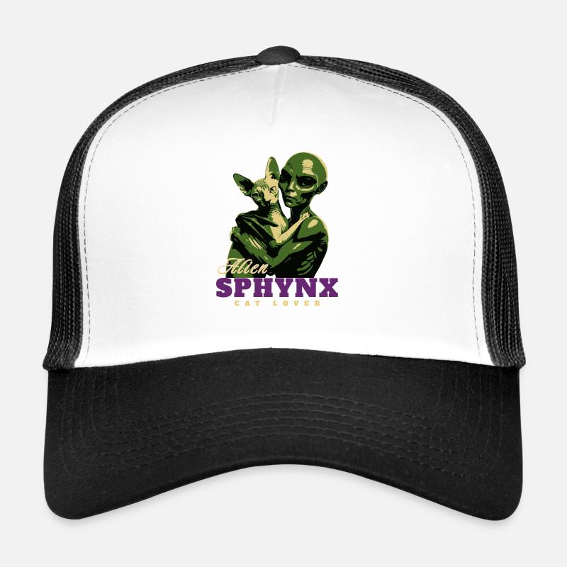 Extraterrestre vert Sphynx Amoureux des chats Casquette trucker 