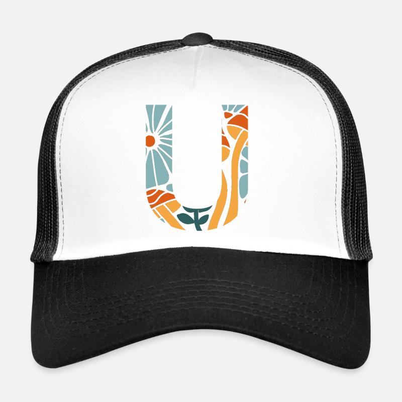 Lettre u fleurs groovy idée cadeau Casquette trucker 