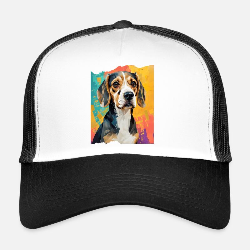 Geometrischer Beagle im Farbausbruch Trucker Cap