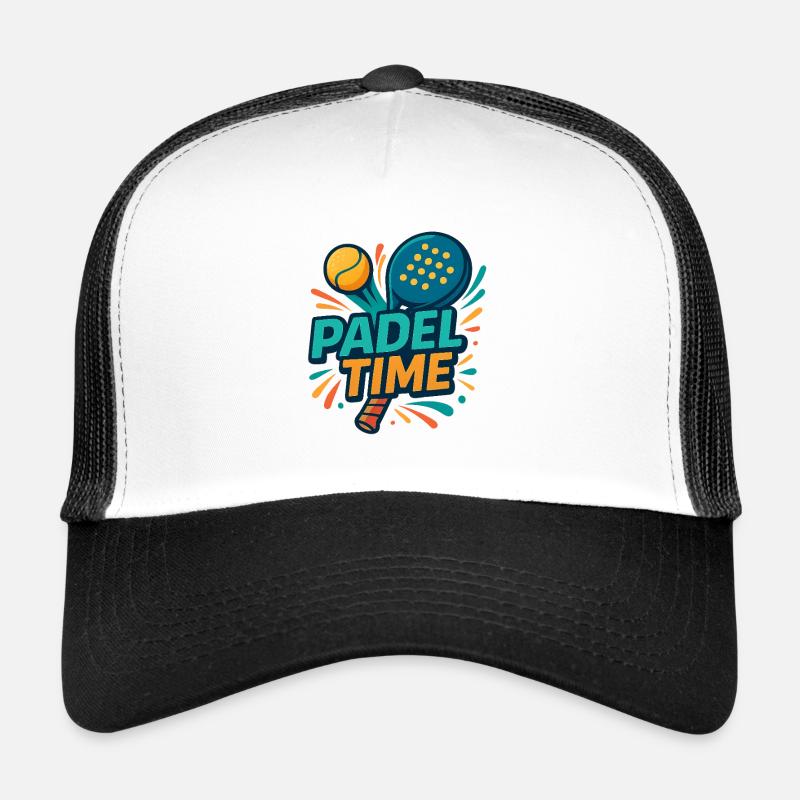 Explosion de couleurs du temps du Padel - Casquette trucker  - blanc/noir