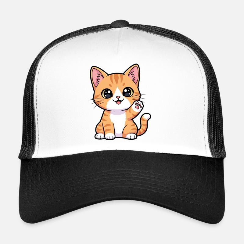 Sunny Paws Ginger Kitten - Trucker Cap - Weiß/Schwarz