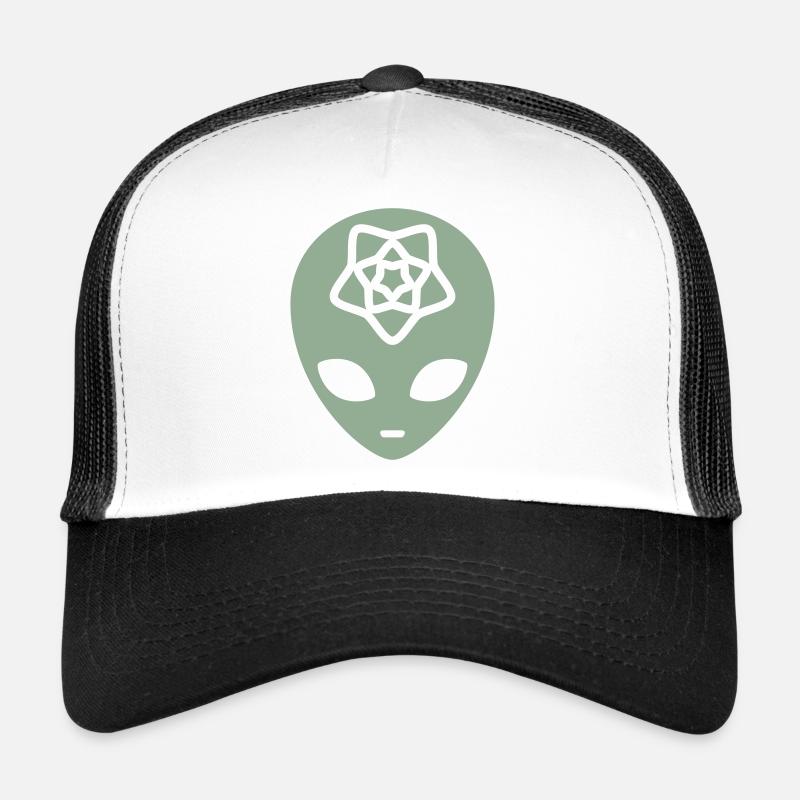 Geometric Alien Mind - Casquette trucker  - blanc/noir