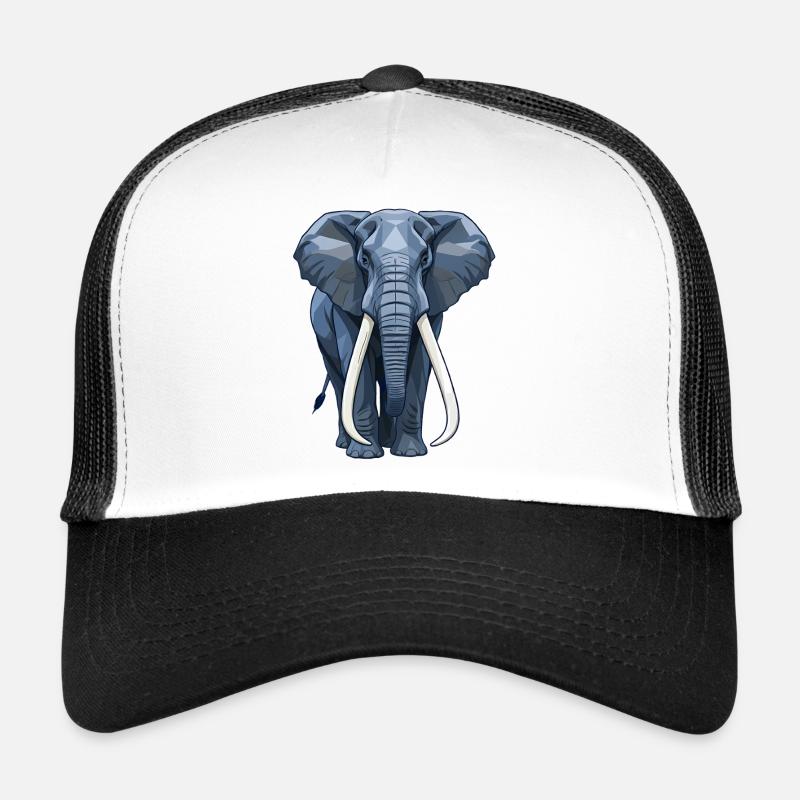 Geometric Blue Elephant Trucker Cap