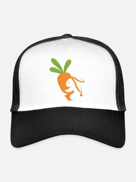Carrot Smiling Mascot - Trucker Cap - white/black - Front