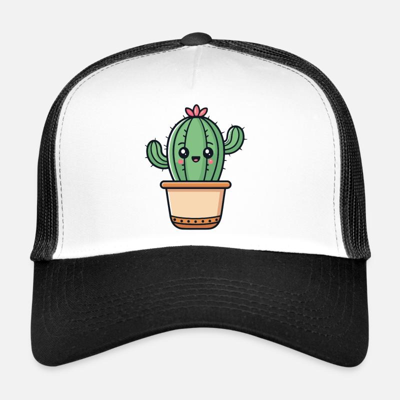 Cactus kawaii en pot Casquette trucker 