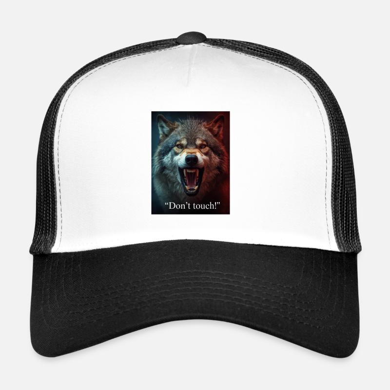 Wolfsangriff Dont Touch - Trucker Cap - Weiß/Schwarz