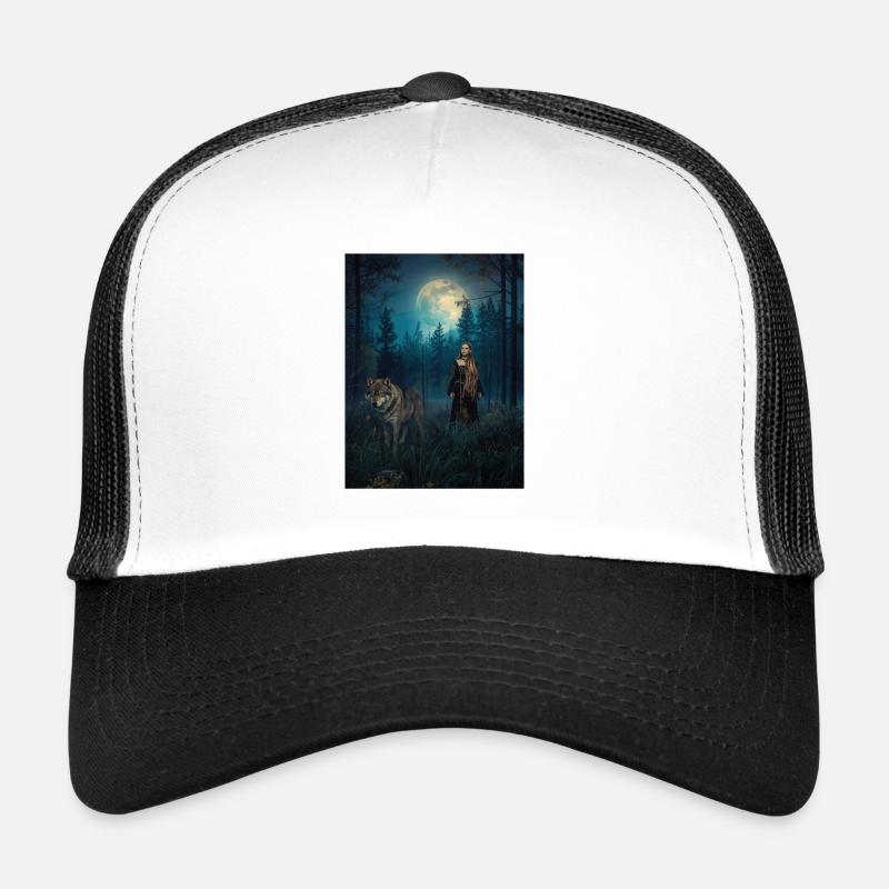 Moonlight Forest Guardian Trucker Cap