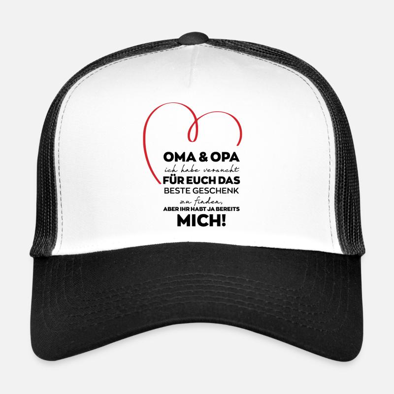Oma Opa Großeltern lustiges Geschenk - Trucker Cap - Weiß/Schwarz