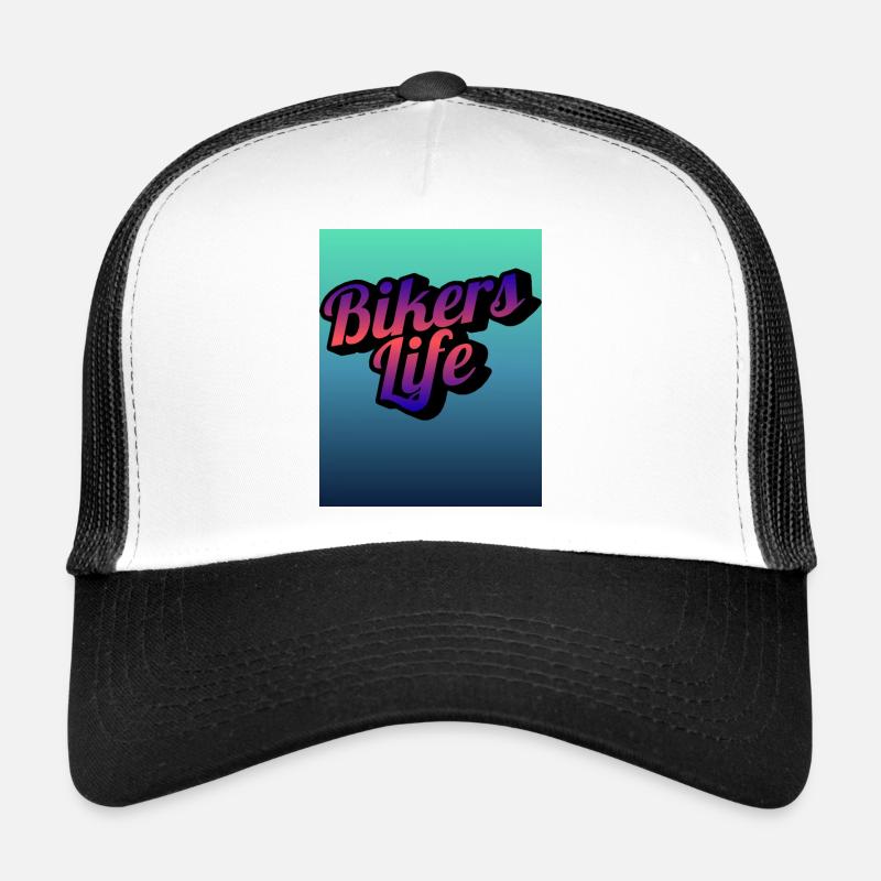 Biker Life Gradient - Trucker Cap - white/black