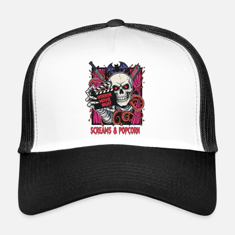 Popcorn du Crâne de la Nuit d’Horreur Casquette trucker 