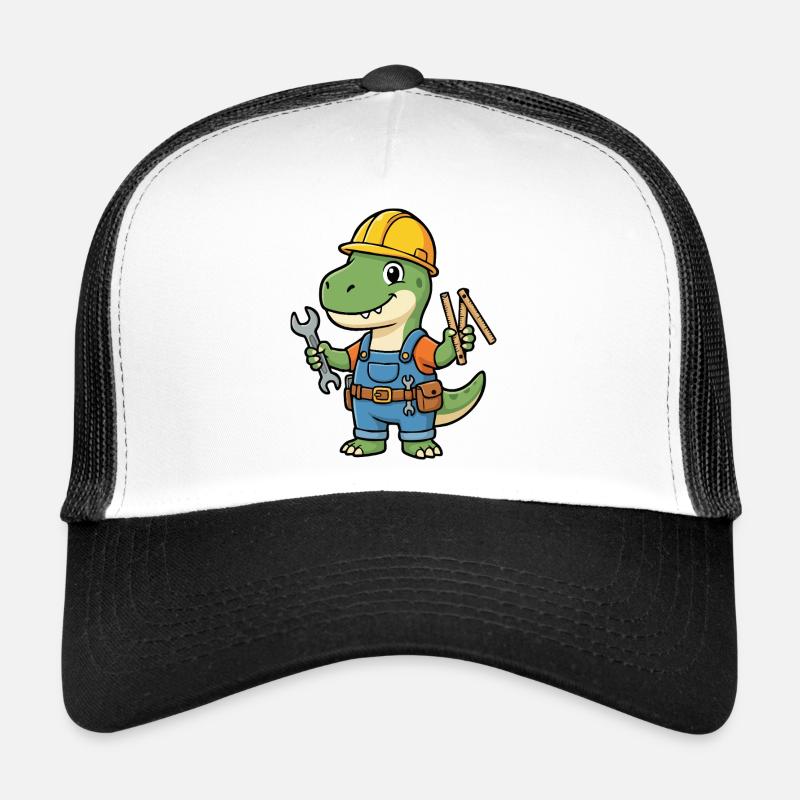 Dino construction worker with tools Trucker Cap