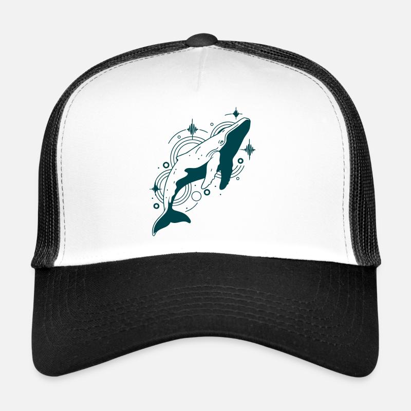 Kosmischer Spiralwal - Trucker Cap - Weiß/Schwarz