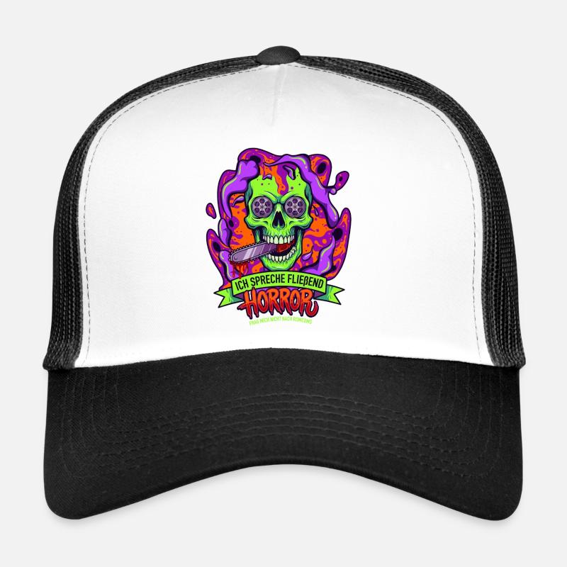 Horreur du crâne néon avec tentacules Casquette trucker 
