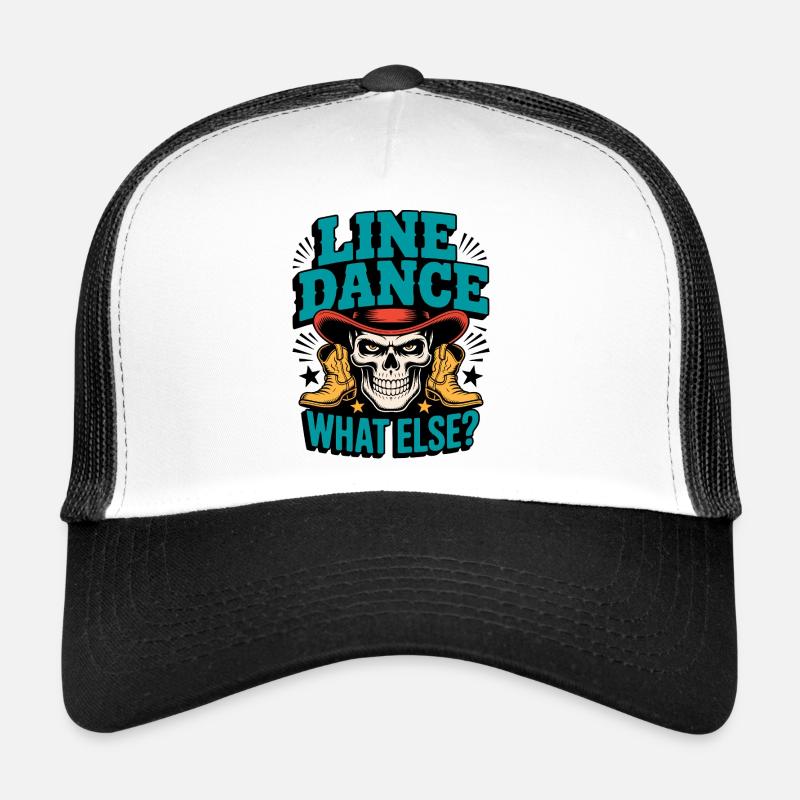 Line Dance Skull with Boots Trucker Cap