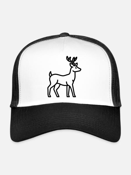 cerf - Casquette trucker  - blanc/noir - Devant